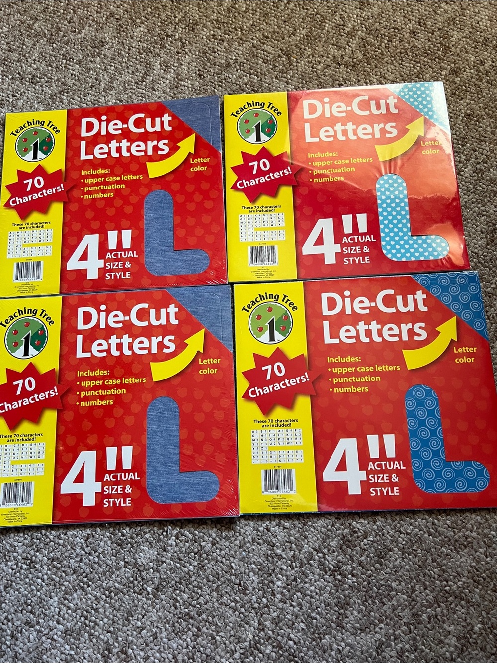4" Blue Die-Cut Letters - Uppercase & Punctuation